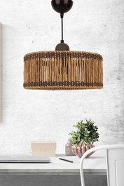 Opviq BK026 Lámpara de araña de metal con tapa de macramé en color Ecru